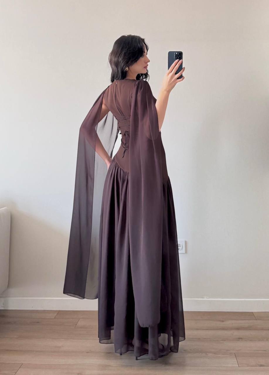 Robe Longue Cape Mousseline