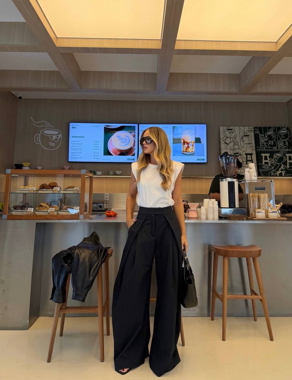 Msyu Pantalon Palazzo Taille Haute Plis Jambes Larges Fluide