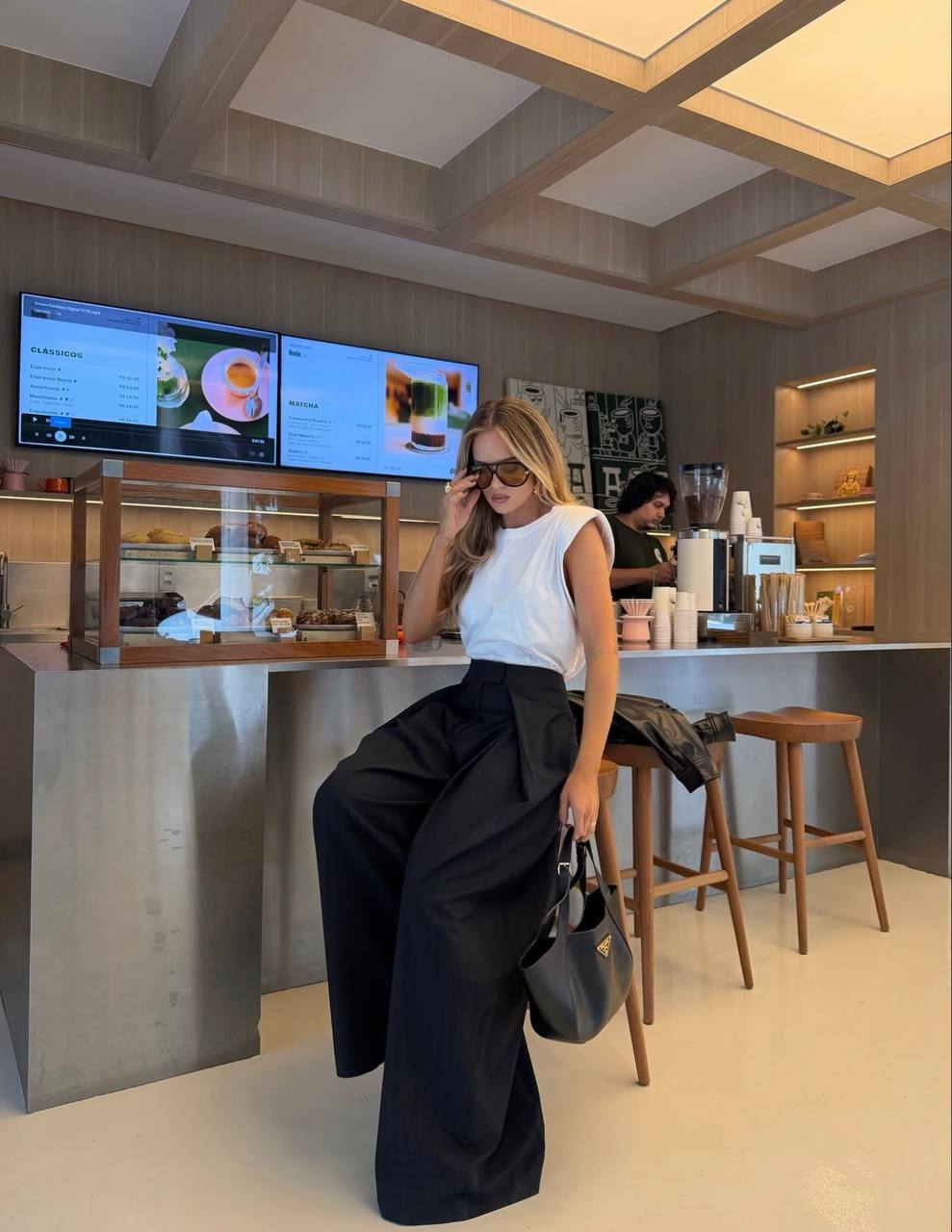 Msyu Pantalon Palazzo Taille Haute Plis Jambes Larges Fluide