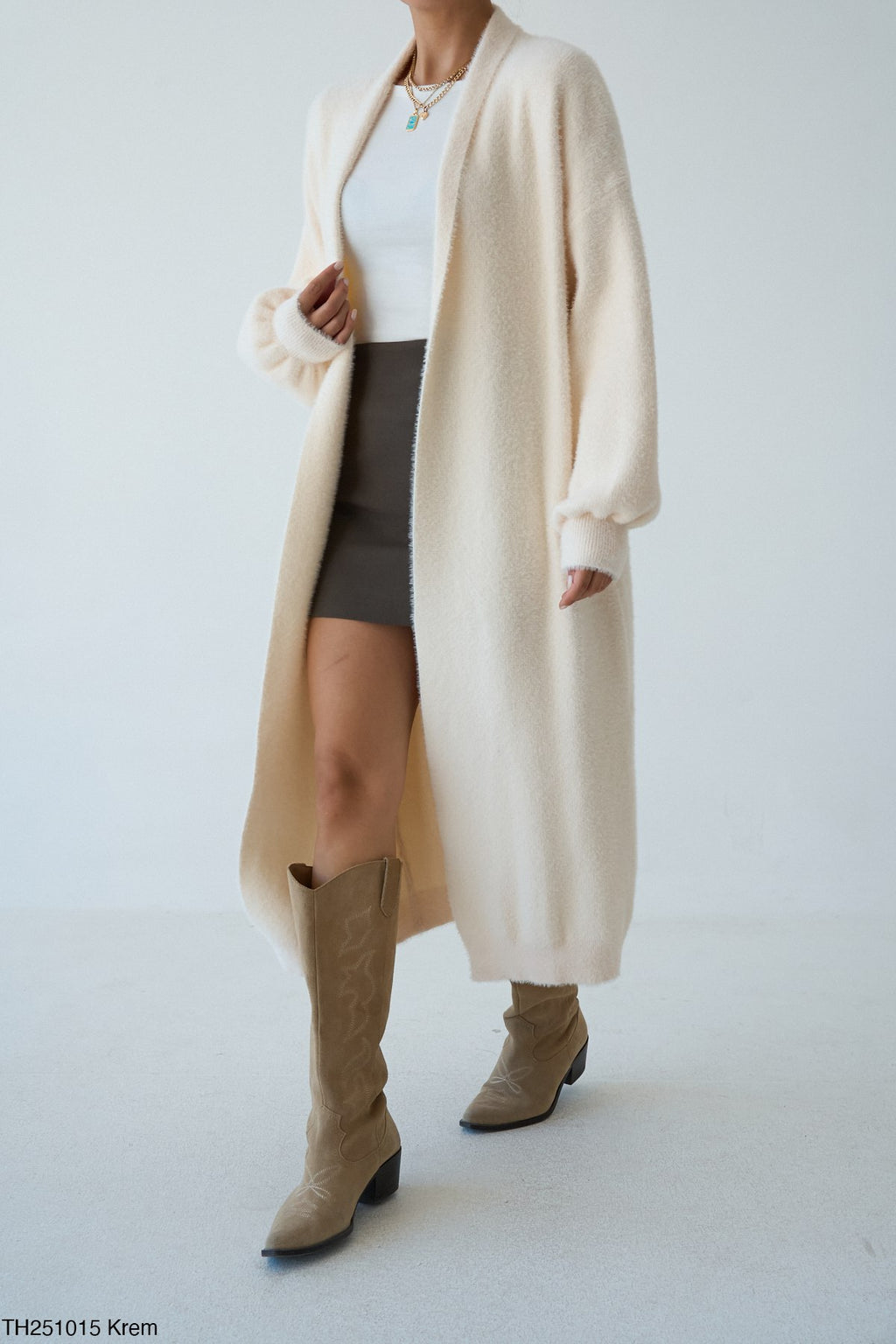 Cardigan Long Ouvert Élégant