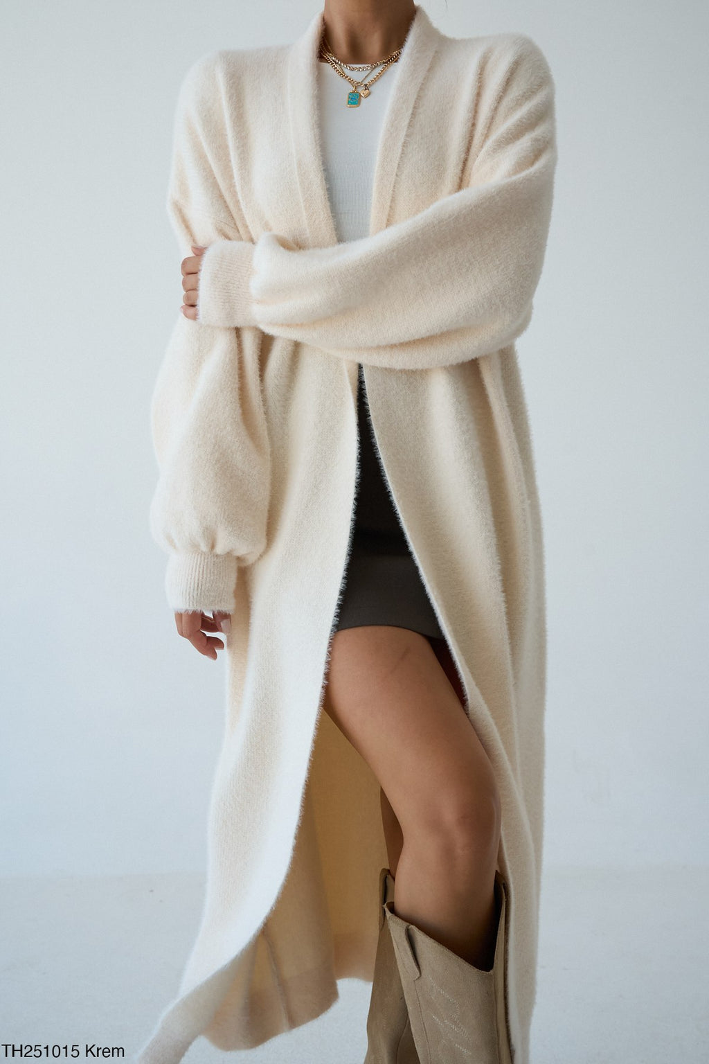 Cardigan Long Ouvert Élégant