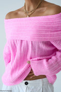 Pull Épaules Dénudées Côtelé