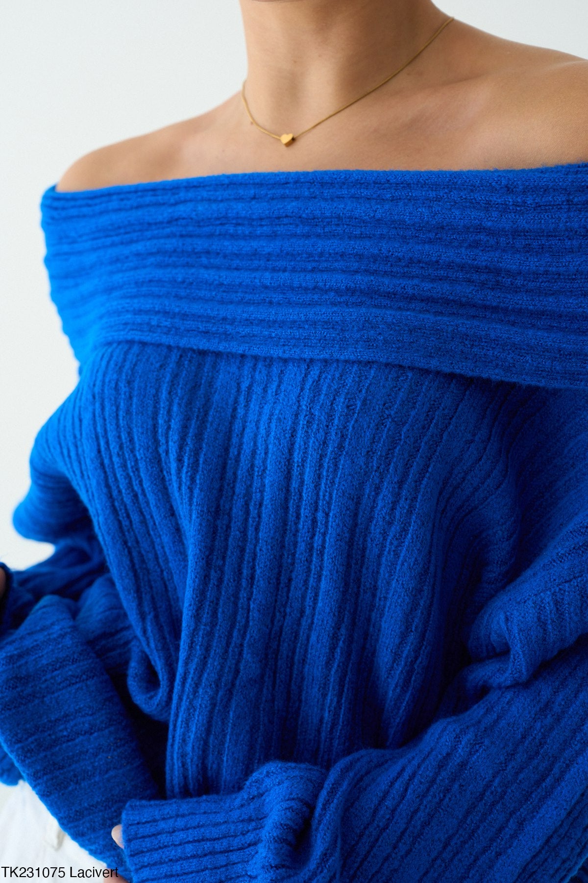 Pull Épaules Dénudées Côtelé