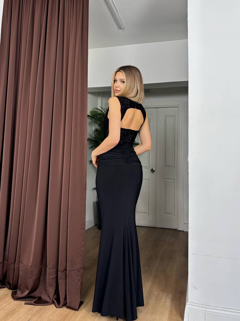 Myra Robe Longue Sirène avec Bustier Dentelle - Élégance Raffinée