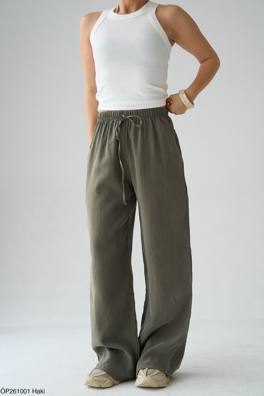 Pantalon Large Femme Fluide Taille Élastique - Confort et Style