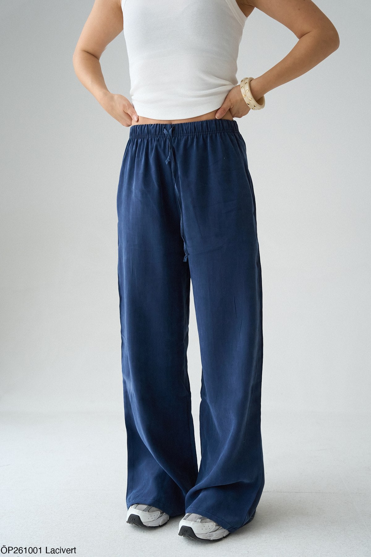 Pantalon Large Femme Fluide Taille Élastique - Confort et Style