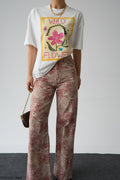 Qura T-shirt Blanc 100% Coton Wild Flower