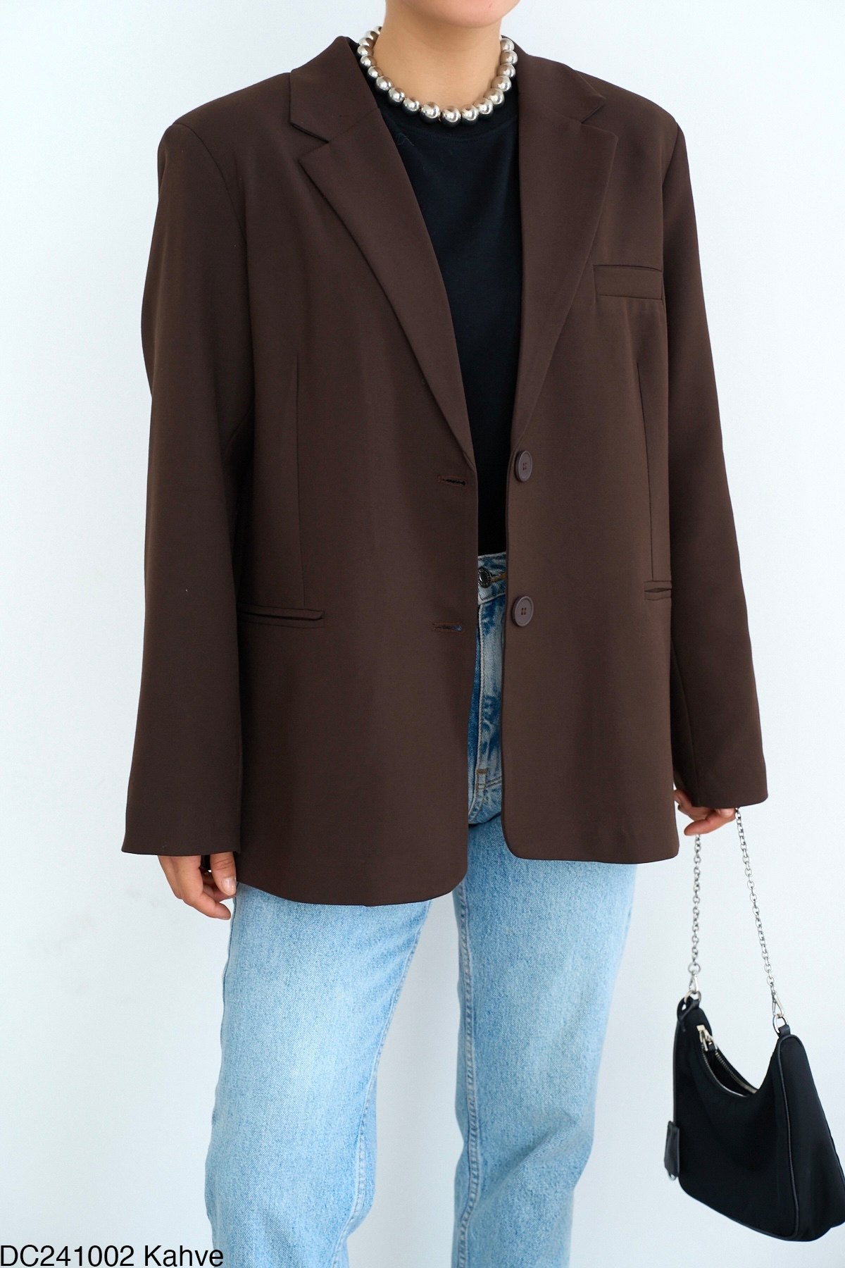 Qero Veste Blazer Oversize Femme - Veste Tailleur Élégante