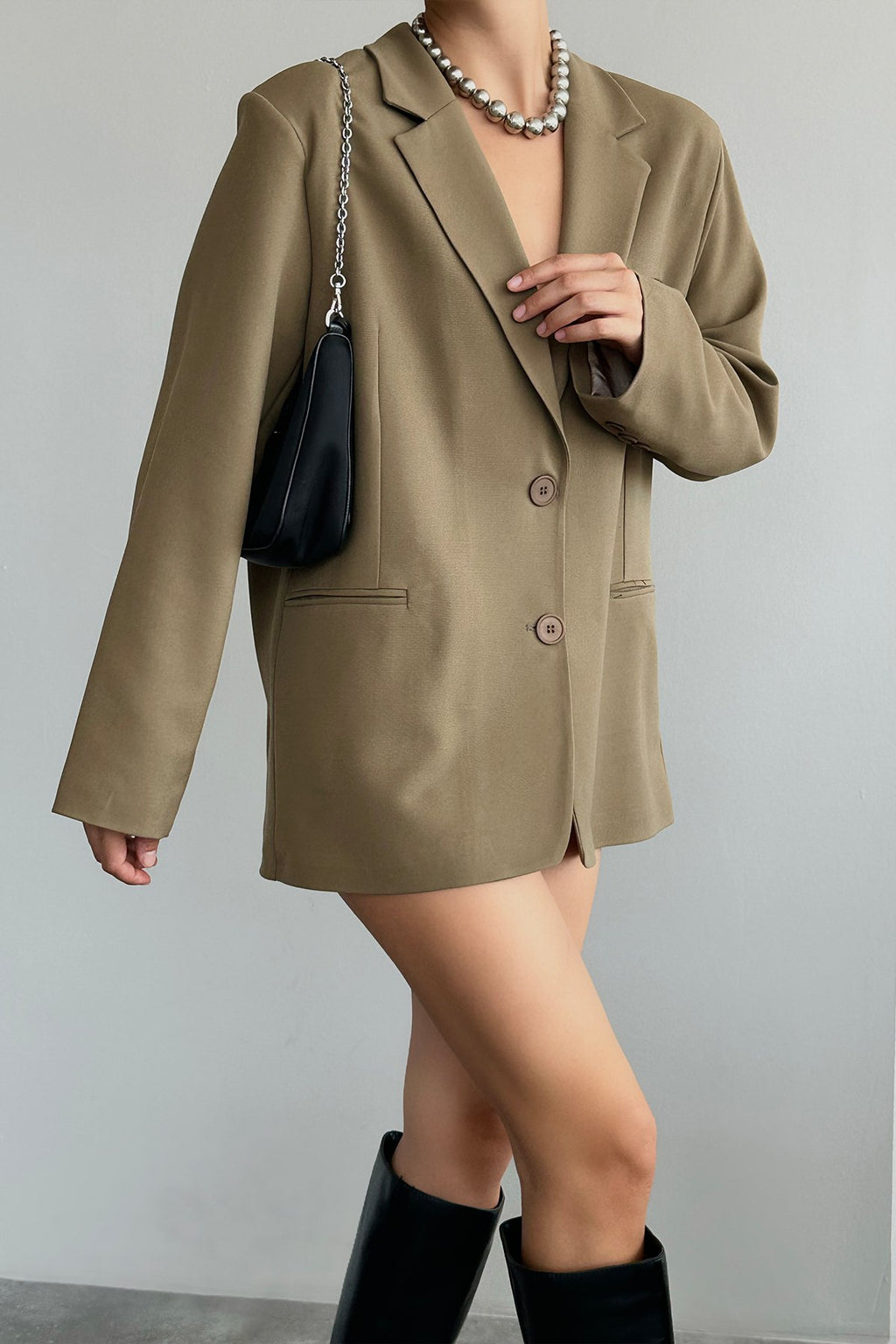 Qero Veste Blazer Oversize Femme - Veste Tailleur Élégante