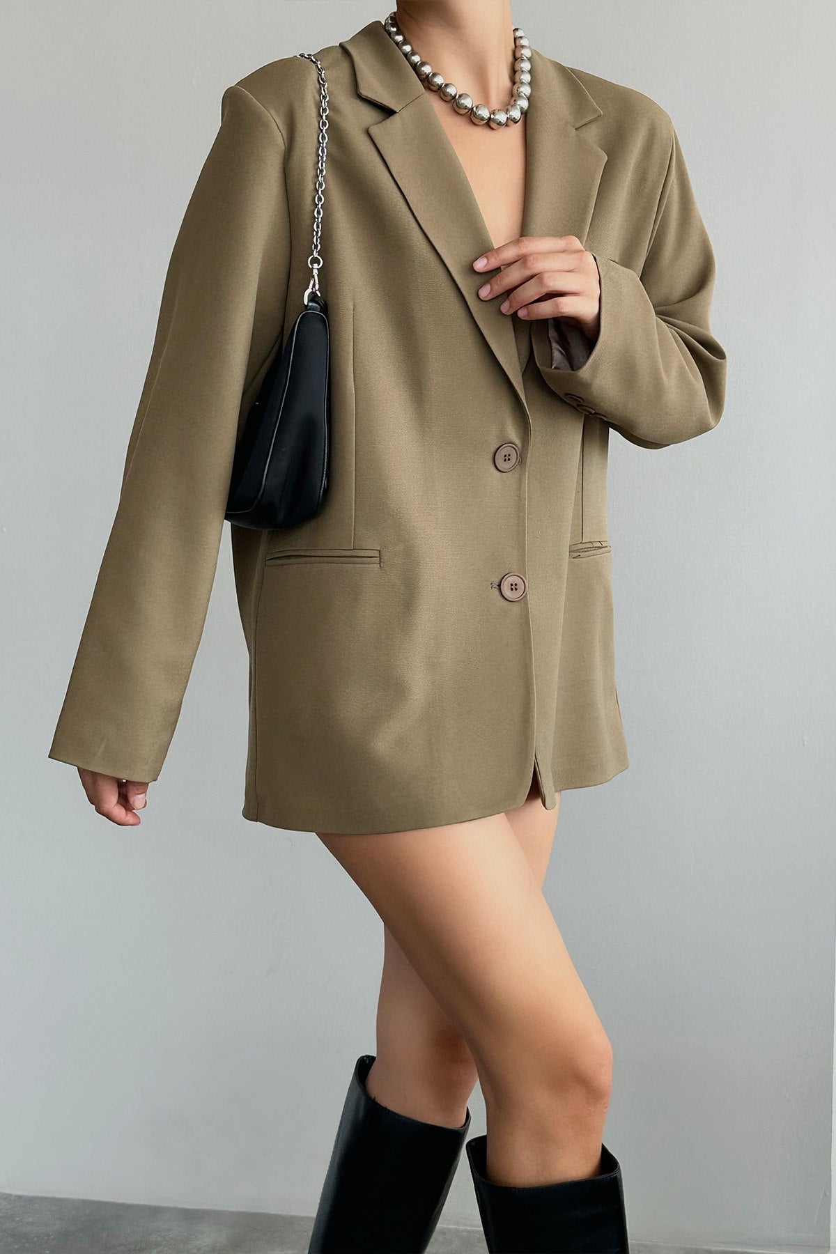 Qero Veste Blazer Oversize Femme - Veste Tailleur Élégante