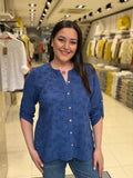 Chemise Gaze de Coton Brodée Paillettes Grande Taille – Manches 3/4 | Coupe Oversize